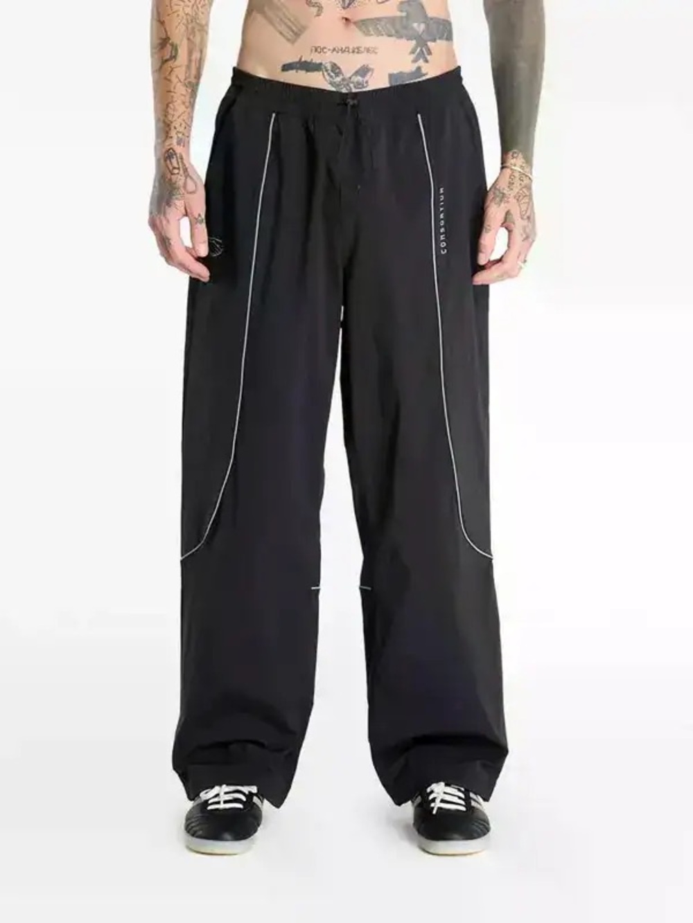 ADIDAS CONSORTIUM TRACK PANTS RELAXED FIT BLACK MENS SIZE MEDIUM